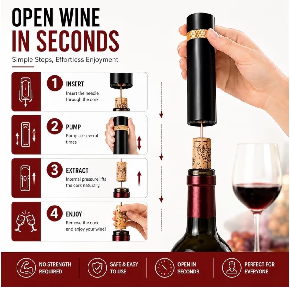 Loritia Aeropop Wine Opener Travel - Picture 4 of 5